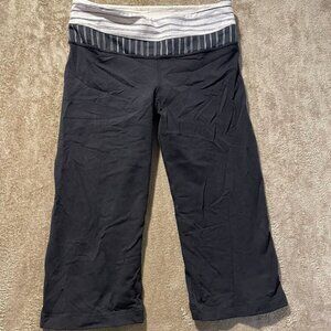 Lululemon Pants Womens Sz 4 XS Dance Studio Crop Capri Black Relaxed Wide Leg